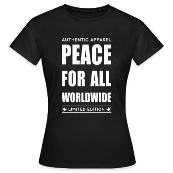 La paix pour tous dans le monde entier - T-shirt Femme - noir - Devant - AI Model Female 172 dark (172cm)