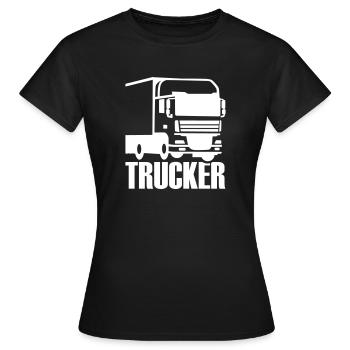 Trucker - Frauen T-Shirt - Schwarz - Vorne - AI Model Female 172 dark (172cm)