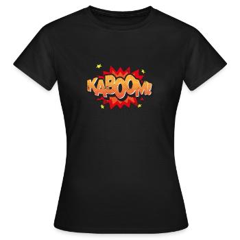 KABOOM COMIC STYLE GRAFFITI COMICS MOTIV GESCHENK - Frauen T-Shirt - Schwarz - Vorne - AI Model Female 172 dark (172cm)