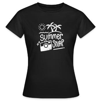 PHOTO D’ÉTÉ INSTANTANÉ PLAGE PHOTO DISANT MOTIF - T-shirt Femme - noir - Devant - AI Model Female 172 dark (172cm)