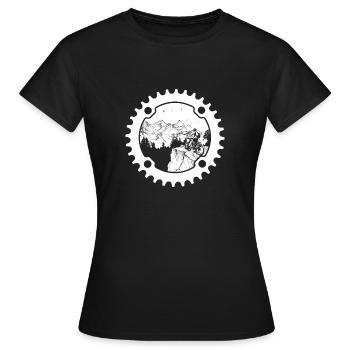 Biker en pignon (fond foncé) - T-shirt Femme - noir - Devant - AI Model Female 172 dark (172cm)