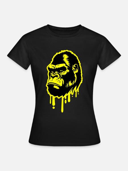Gorilla Symbol Kopf - Frauen T-Shirt - Schwarz