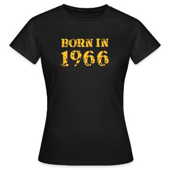 Born in 1966 - Women's T-Shirt - black - Front - AI Model Female 172 dark (172cm)