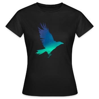 Crow dans les aurores boréales - T-shirt Femme - noir - Devant - AI Model Female 172 dark (172cm)