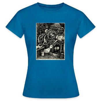 Garden of madness - Women's T-Shirt - antique blue sapphire heather - Front - AI Model Female 172 dark (172cm)