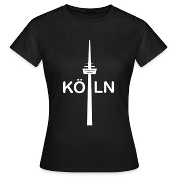 Fernsehturm das Wahrzeichen von Köln - Frauen T-Shirt - Schwarz - Vorne - AI Model Female 172 dark (172cm)