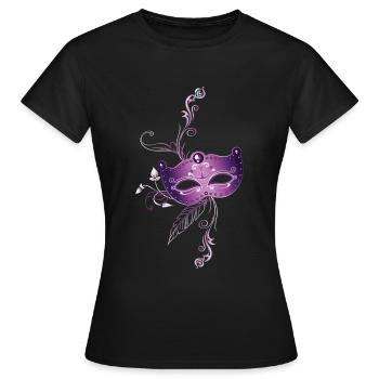 Carnival carnival costume for ladies eye mask - Women's T-Shirt - black - Front - AI Model Female 172 dark (172cm)