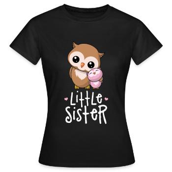 Petite soeur - Petite soeur chouette - T-shirt Femme - noir - Devant - AI Model Female 172 dark (172cm)