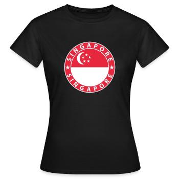 Singapur - Frauen T-Shirt - Schwarz - Vorne - AI Model Female 172 dark (172cm)