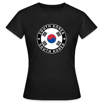 Corée du Sud - T-shirt Femme - noir - Devant - AI Model Female 172 dark (172cm)