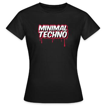 MINIMAL TECHNO - Frauen T-Shirt - Schwarz - Vorne - AI Model Female 172 dark (172cm)
