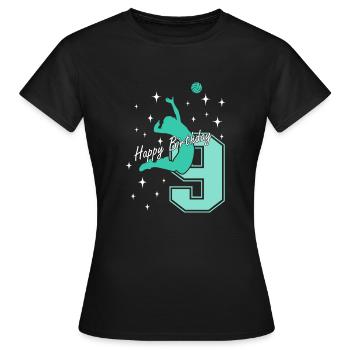 9. Geburtstag Volleyball Volleyballspielerin - Frauen T-Shirt - Schwarz - Vorne - AI Model Female 172 dark (172cm)
