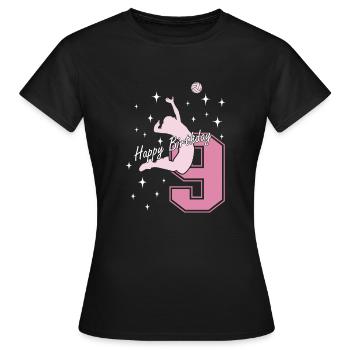 9. Geburtstag Volleyball Volleyballspielerin - Frauen T-Shirt - Schwarz - Vorne - AI Model Female 172 dark (172cm)