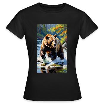 Bear | Brown Bear | Grizzly Bear | Animals - Women's T-Shirt - black - Front - AI Model Female 172 dark (172cm)