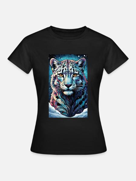 Schneeleopard | Leopard | Raubtier - Frauen T-Shirt - Schwarz
