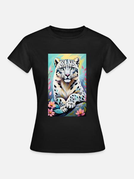 Léopard des neiges | Léopard | Prédateur - T-shirt Femme - noir