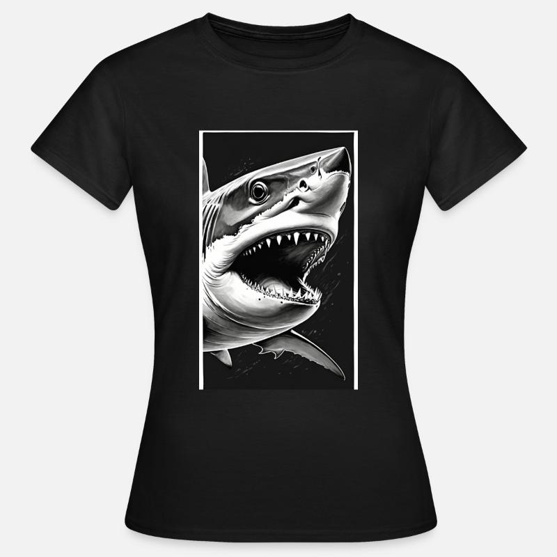 Shark | Great White Shark | Sea Creature | Fish - Women's T-Shirt - black