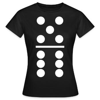 Domino 5 6 group costume group carnival - Women's T-Shirt - black - Front - AI Model Female 172 dark (172cm)