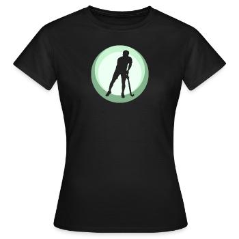Bâton de hockey sur gazon - T-shirt Femme - noir - Devant - AI Model Female 172 dark (172cm)