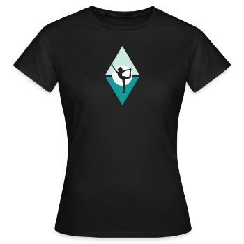 Mantra Barre Sonnengruß - Frauen T-Shirt - Schwarz - Vorne - AI Model Female 172 dark (172cm)