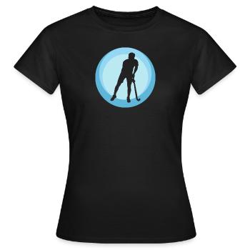 Hockey sur gazon Bâton de hockey b - T-shirt Femme - noir - Devant - AI Model Female 172 dark (172cm)