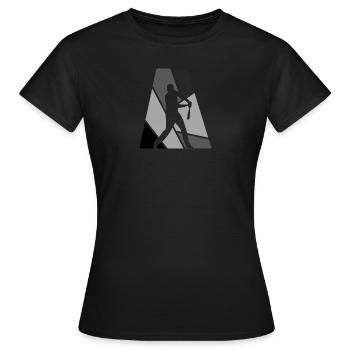 Receveur au bâton de champ w - T-shirt Femme - noir - Devant - AI Model Female 172 dark (172cm)