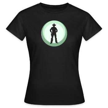 Cowboy Cowboy Bottes Western - T-shirt Femme - noir - Devant - AI Model Female 172 dark (172cm)