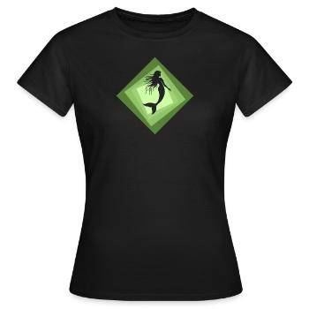 Sirène Neptune Marina - T-shirt Femme - noir - Devant - AI Model Female 172 dark (172cm)