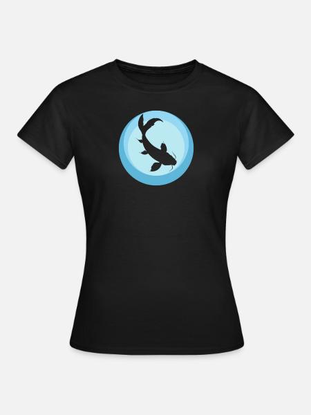 Koi Fisch Fischkopf - Frauen T-Shirt - Schwarz