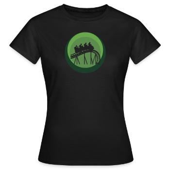 Rummel Achterbahn Kirmes - Frauen T-Shirt - Schwarz - Vorne - AI Model Female 172 dark (172cm)