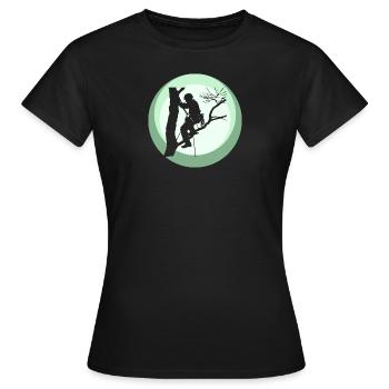 Baumklettern Aufstieg - Frauen T-Shirt - Schwarz - Vorne - AI Model Female 172 dark (172cm)