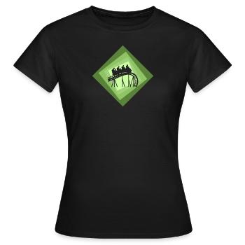 Achterbahn rollercoaster Rummel - Frauen T-Shirt - Schwarz - Vorne - AI Model Female 172 dark (172cm)