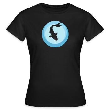 Koi Fish Fish Head Fisher - Women's T-Shirt - black - Front - AI Model Female 172 dark (172cm)