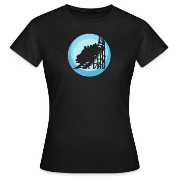 Achterbahn Maßkrug rollercoaster - Frauen T-Shirt - Schwarz - Vorne - AI Model Female 172 dark (172cm)