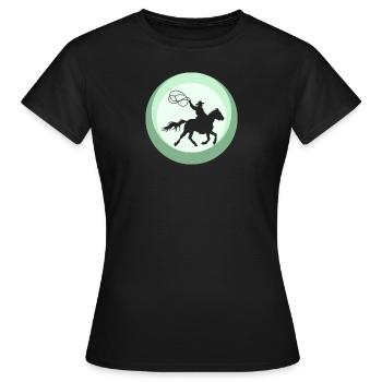 Cowboy Cowboy Bottes Lasso - T-shirt Femme - noir - Devant - AI Model Female 172 dark (172cm)