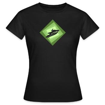 Sports Nautiques Bateau Wakeskate - T-shirt Femme - noir - Devant - AI Model Female 172 dark (172cm)