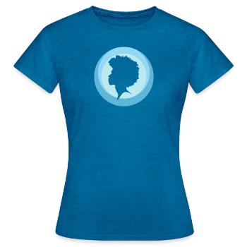 Soul Afro Beat - T-shirt Femme - bleu saphir antique chiné - Devant - AI Model Female 172 dark (172cm)
