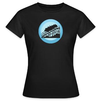 Achterbahn Rummel Festzelt - Frauen T-Shirt - Schwarz - Vorne - AI Model Female 172 dark (172cm)