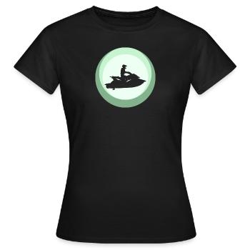 Wassersport Boot Motorschlitten - Frauen T-Shirt - Schwarz - Vorne - AI Model Female 172 dark (172cm)