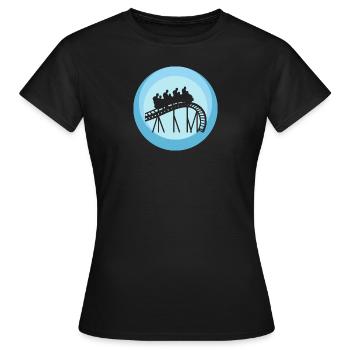 Achterbahn Rummel - Frauen T-Shirt - Schwarz - Vorne - AI Model Female 172 dark (172cm)