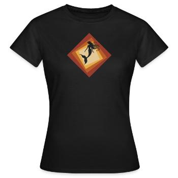 Fabelwesen Meerjungfrau - Frauen T-Shirt - Schwarz - Vorne - AI Model Female 172 dark (172cm)