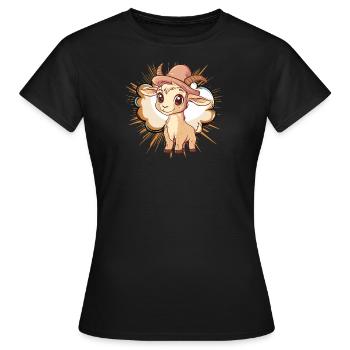 Ziege Rind - Frauen T-Shirt - Schwarz - Vorne - AI Model Female 172 dark (172cm)
