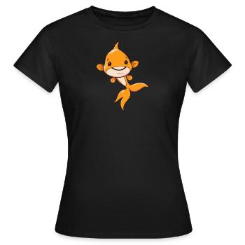 Poisson Poisson - T-shirt Femme - noir - Devant - AI Model Female 172 dark (172cm)