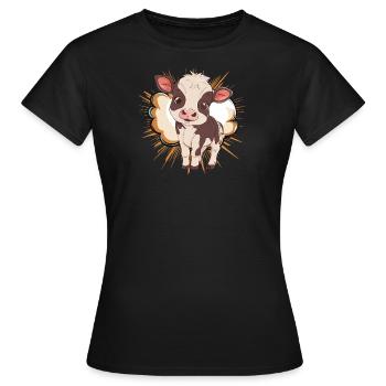 Vache Vaches - T-shirt Femme - noir - Devant - AI Model Female 172 dark (172cm)
