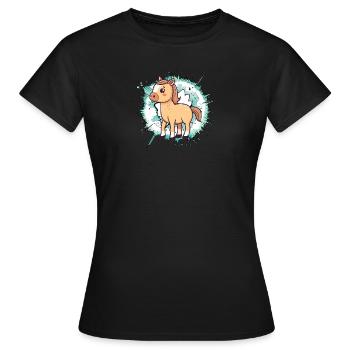 Chevaux Tête de Cheval Cheval Sauvage - T-shirt Femme - noir - Devant - AI Model Female 172 dark (172cm)