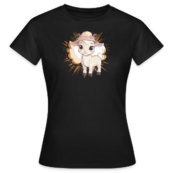 Ziege Ziegenbock - Frauen T-Shirt - Schwarz - Vorne - AI Model Female 172 dark (172cm)