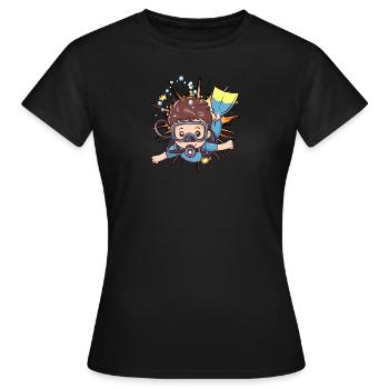 Taucher Schnorcheln - Frauen T-Shirt - Schwarz - Vorne - AI Model Female 172 dark (172cm)