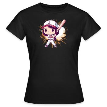 Baseball Baseballspieler Catcher - Frauen T-Shirt - Schwarz - Vorne - AI Model Female 172 dark (172cm)