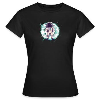 Astronaut Spaceman Raumschiff - Frauen T-Shirt - Schwarz - Vorne - AI Model Female 172 dark (172cm)