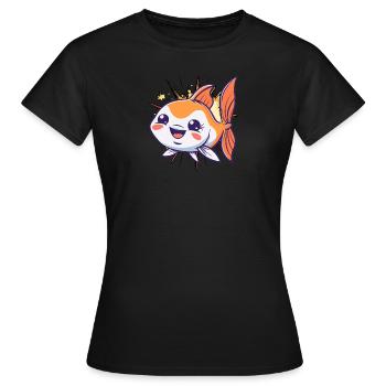 Fische Fischen Fischerei - Frauen T-Shirt - Schwarz - Vorne - AI Model Female 172 dark (172cm)